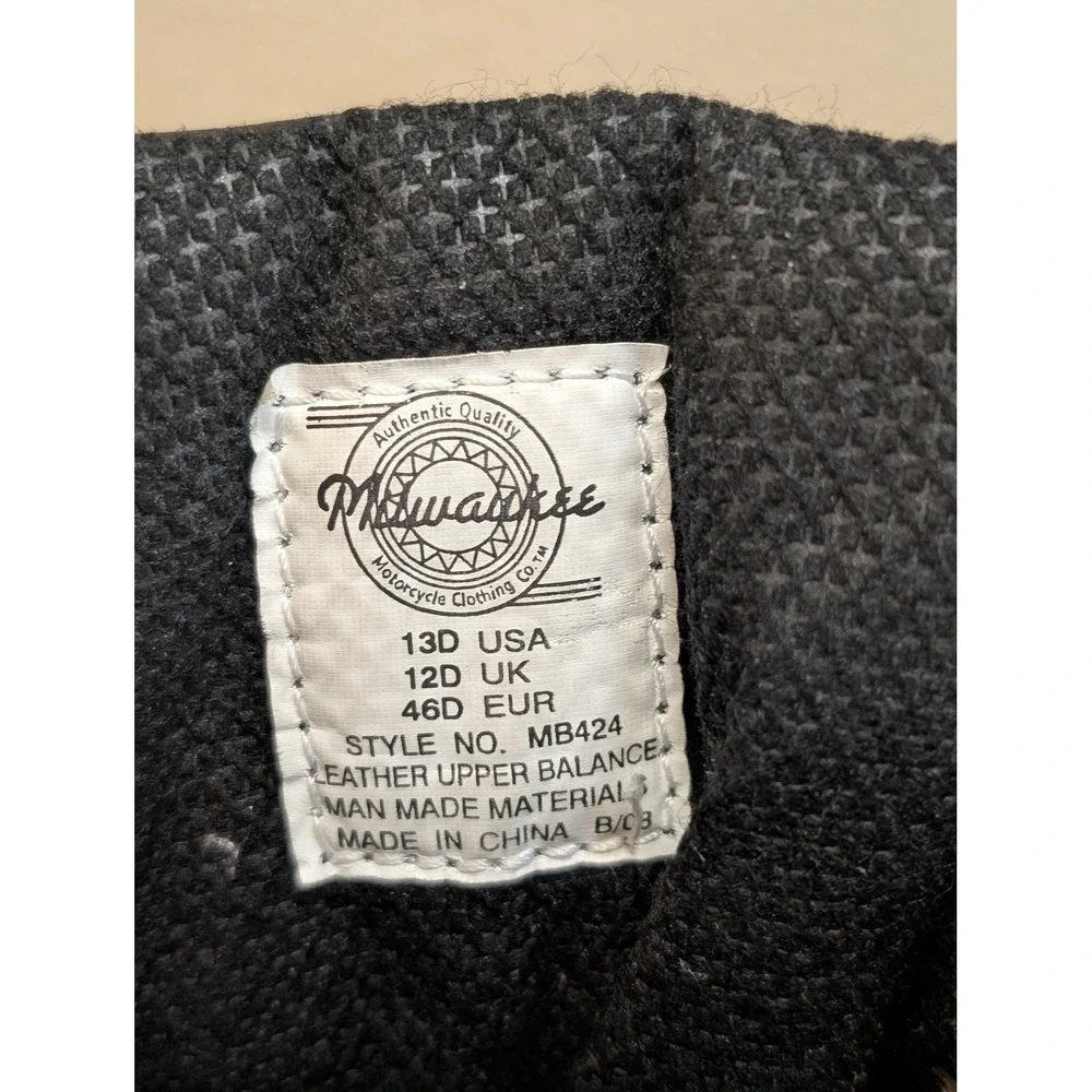 Milwaukee Motorcycle Clothing Co Flex Black Leather Biker Boots MB424 13D